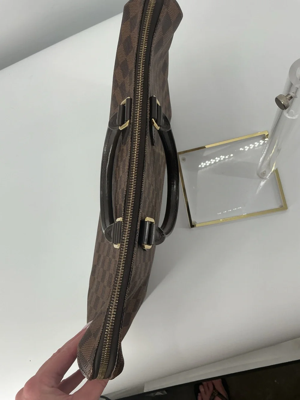 Louis Vuitton Porte-Documents Voyage PM Damier Ebene Briefcase Bag COA